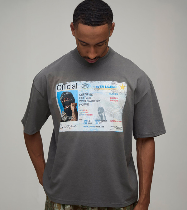 Licence Graphic Crew Neck Oversized T-Shirt