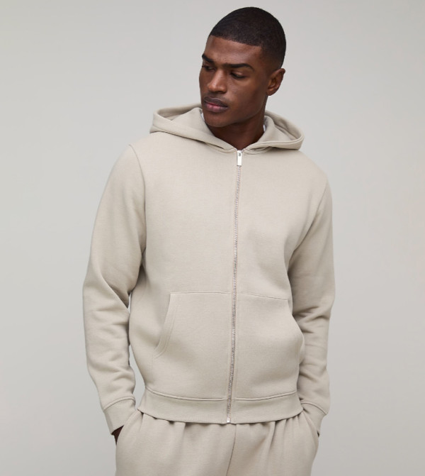 Essential Regular Fit Zip Through Hooded Jacket