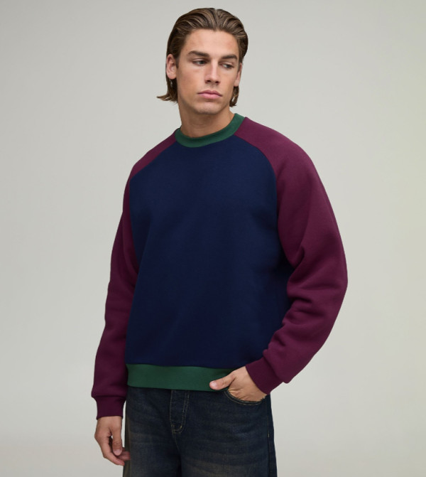 Color Block Oversized Sweatshirt