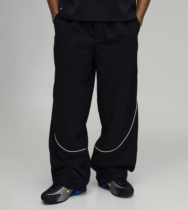 Contrast Piping Shell Relaxed Fit Track Pants