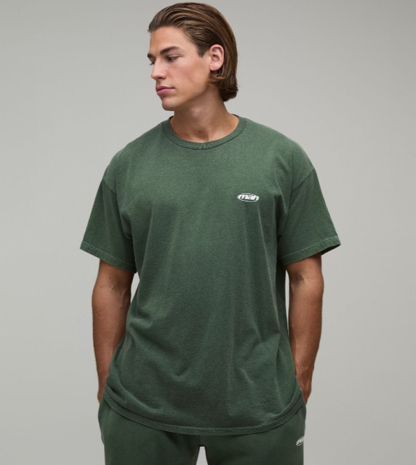 Overdyed Logo Detail Short Sleeves T-Shirt