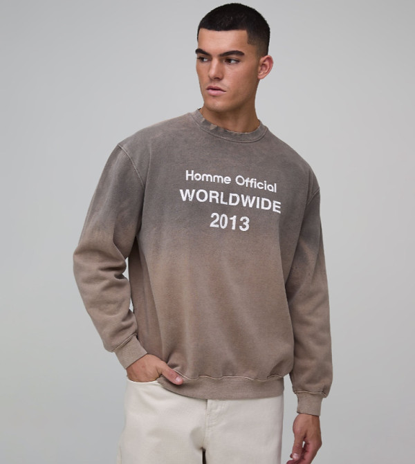 Homme Official Print Oversized Sweatshirt