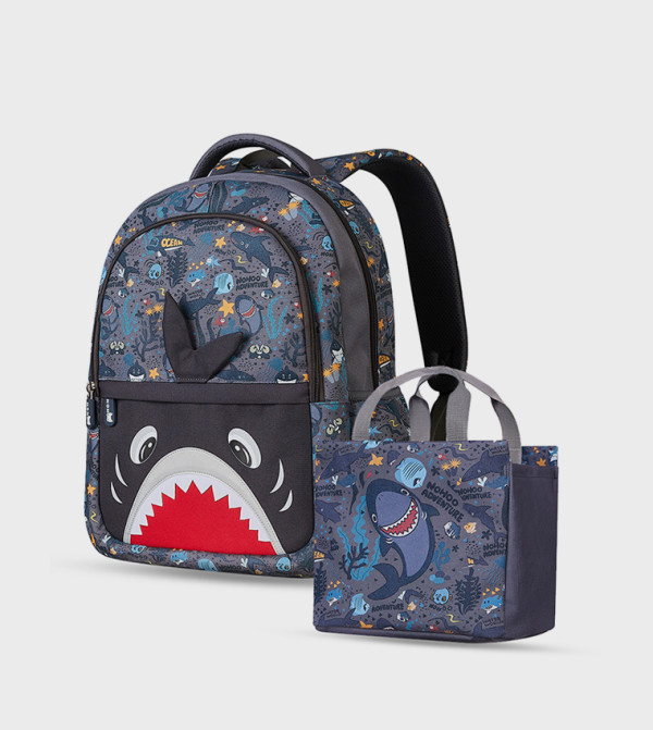 Shark Themed 16" School Bag with Lunch Bag Combo