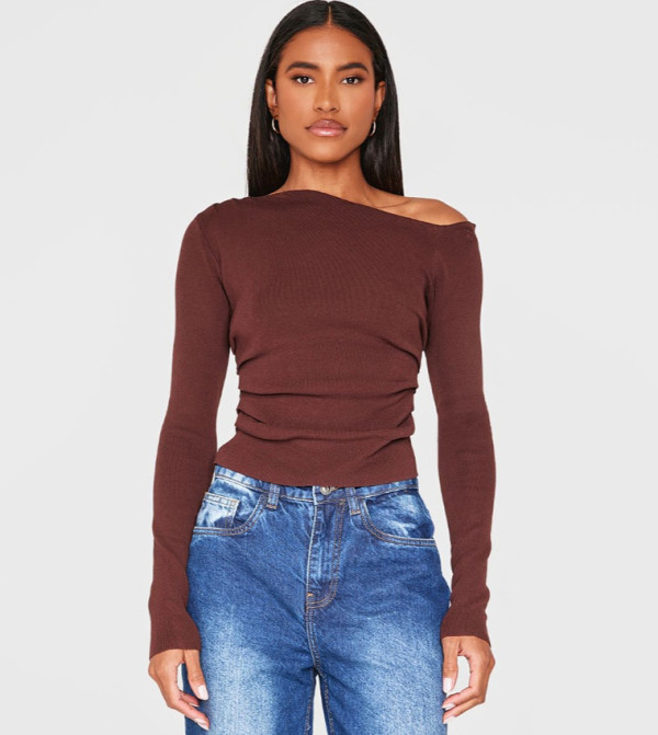 Fine Knit Asymmetric Top