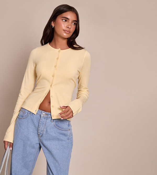 Button Through Fine Knit Cardigan