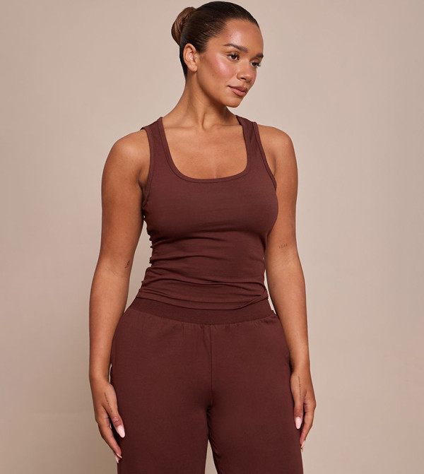 Curve Striped Scoop Neck Tank Top