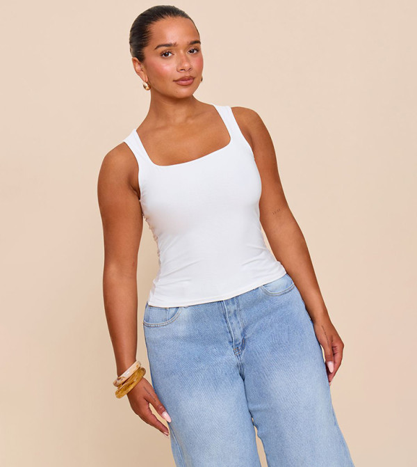 Curve Slinky Square Neck Tank Top