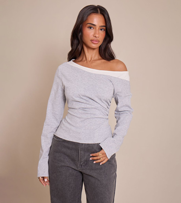 Petite Double Layer Asymmetric Detail Top