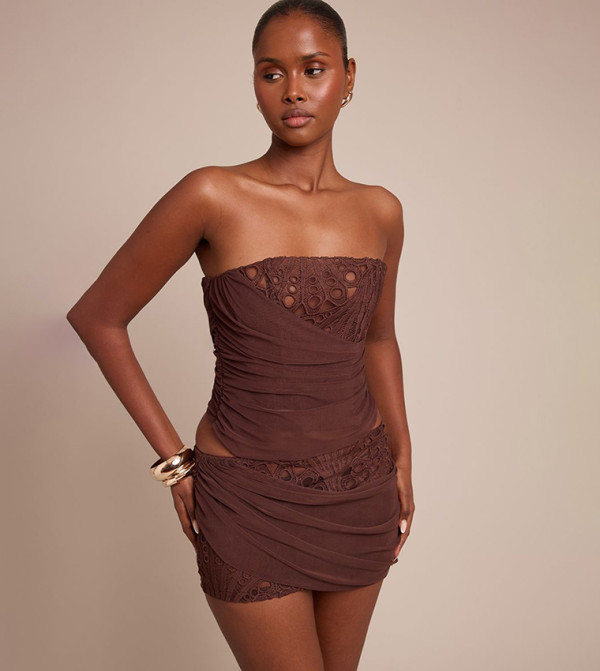Lace Drape Detail Corset Top