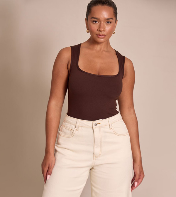 Curve Sculpt Square Neck Bodysuit Top