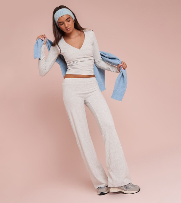Soft Cotton Low Rise Straight Fit Pants
