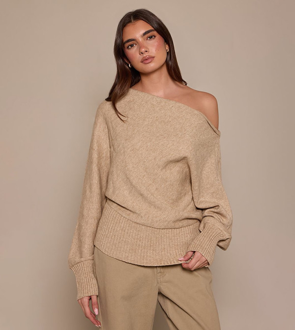Slouchy Ribbed Waist Oversized Sweater