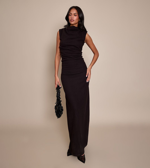 Tall Soft Brushed Boat Neck Maxi Dress