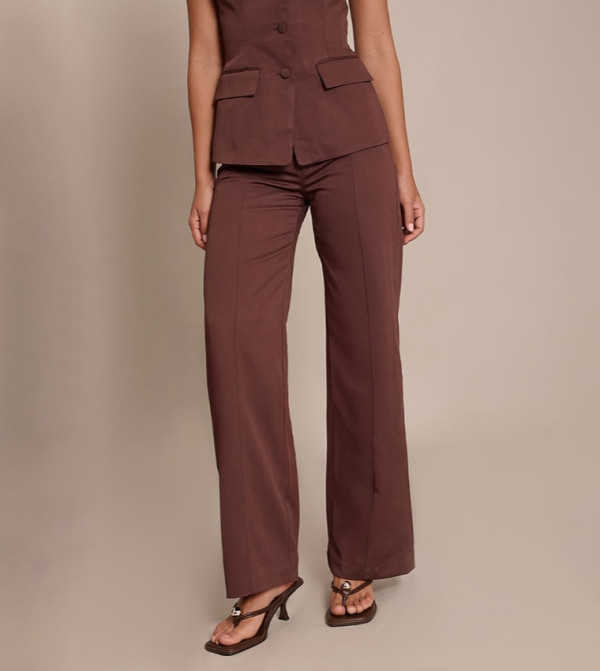 High Waist Seam Detail Trousers