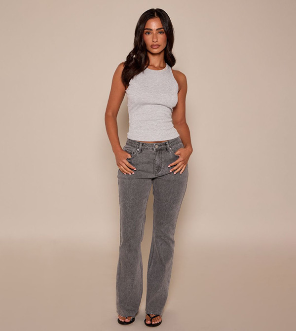 Petite Low Rise Stretch Flared Jeans