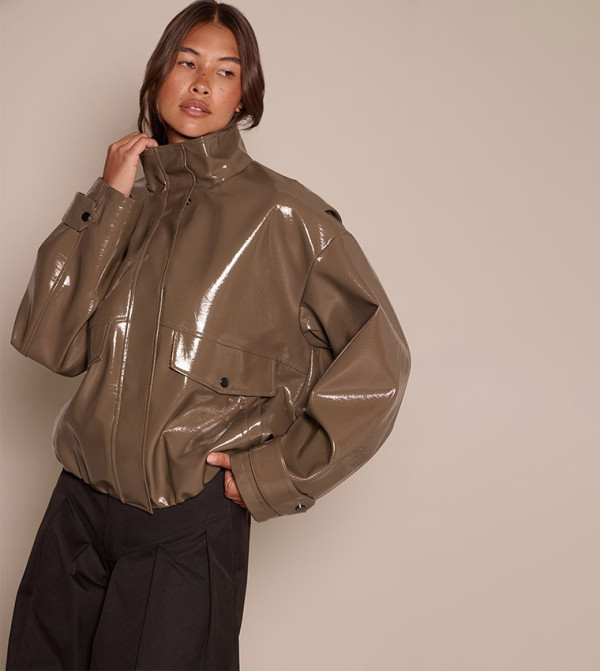 High Shine High Neck Jacket