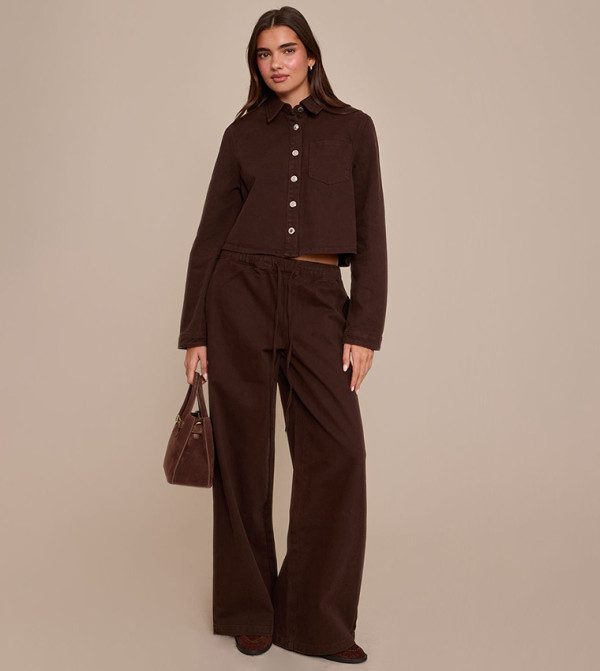 Mid Rise Tie Waist Wide Leg Jeans