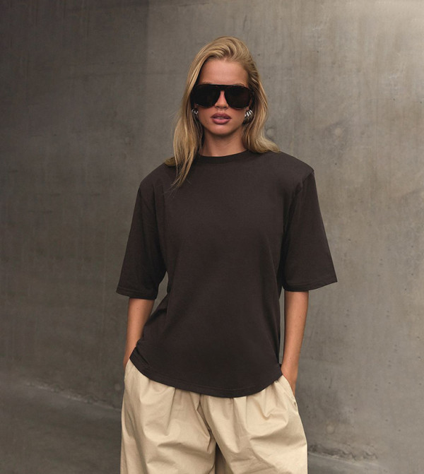 Shoulder Pad Boxy Fit T-Shirt