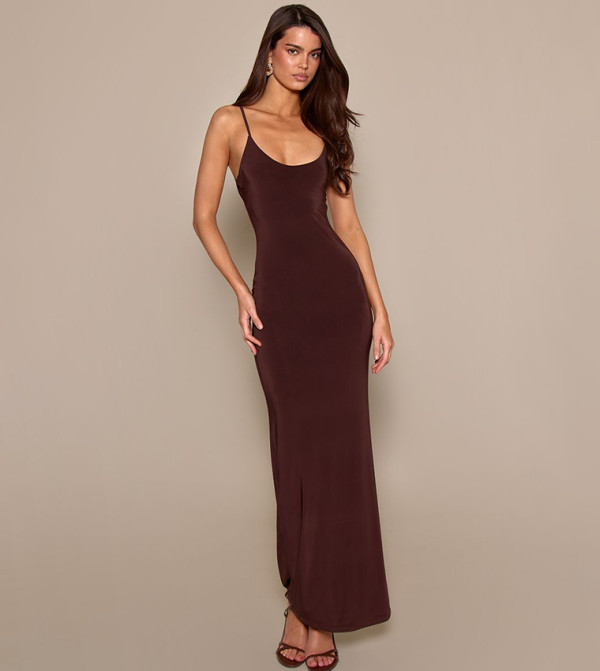 Double Layer Slinky Strappy Bodycon Dress