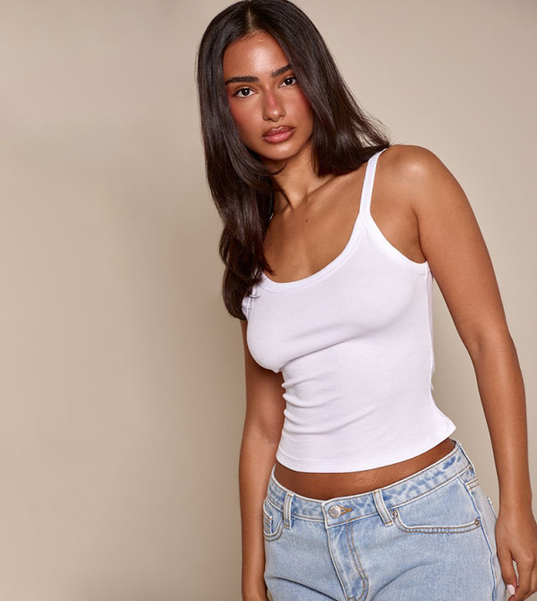 Soft Ribbed Scoop Neck Cami Top