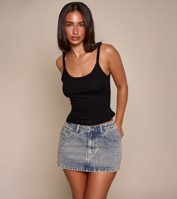 Soft Ribbed Strappy Cami Top