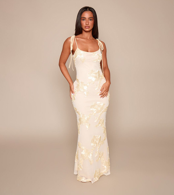 Petite Flower Detail Maxi Dress
