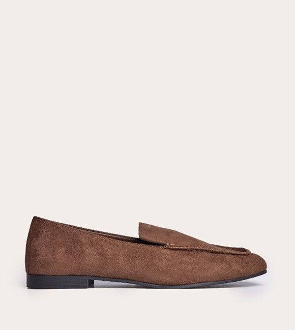 Solid Faux Suede Loafers