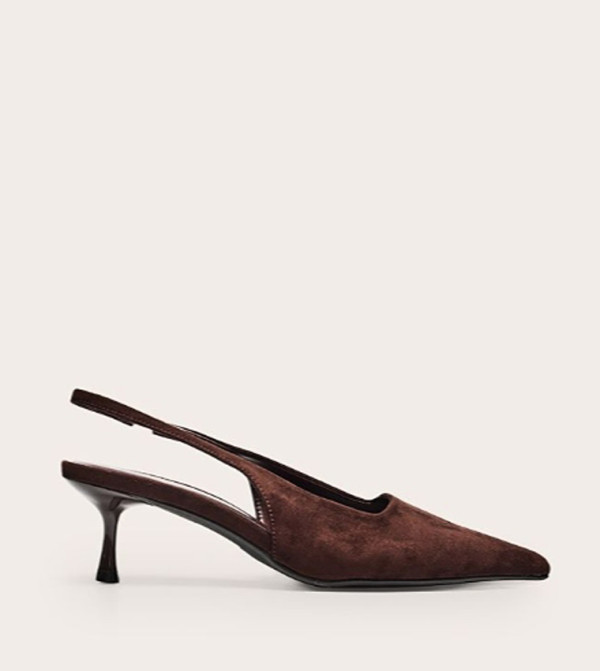 Faux Suede Slingback Pumps