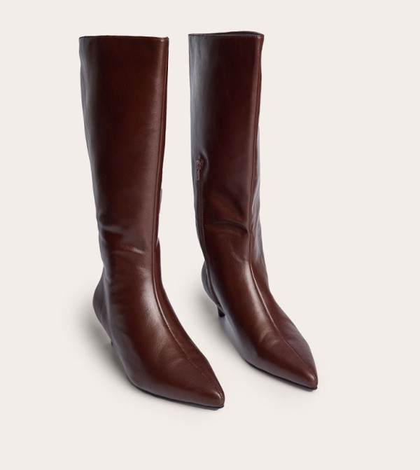 Wide Fit Pointed Toe Stiletto Heel Knee High Boots