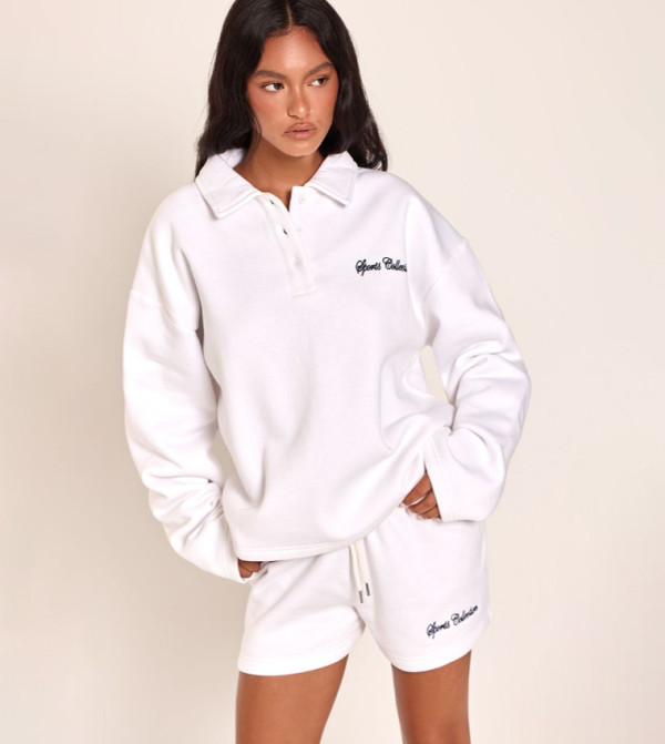 Sports Collection Embroidered Polo Sweatshirt