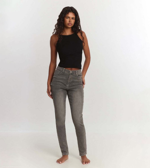 High Waist 5 Pocket Skinny Fit Jeans