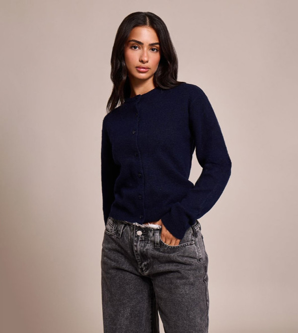 Petite Knitted Button Through Cardigan