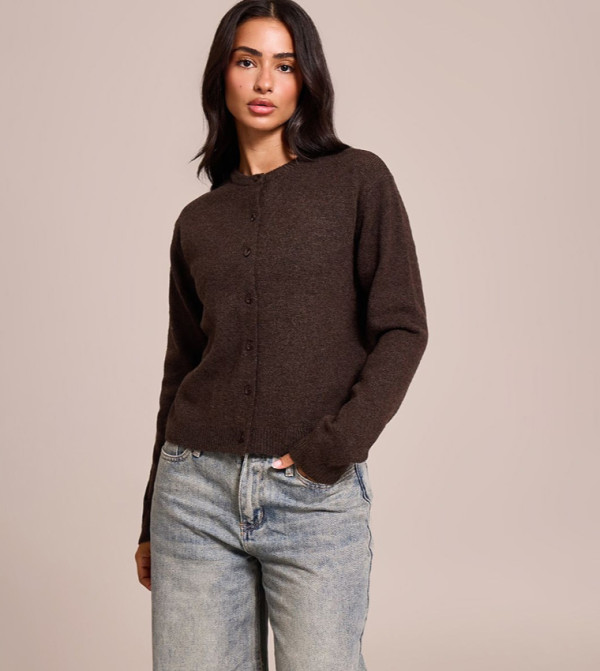 Petite Knitted Button Through Cardigan