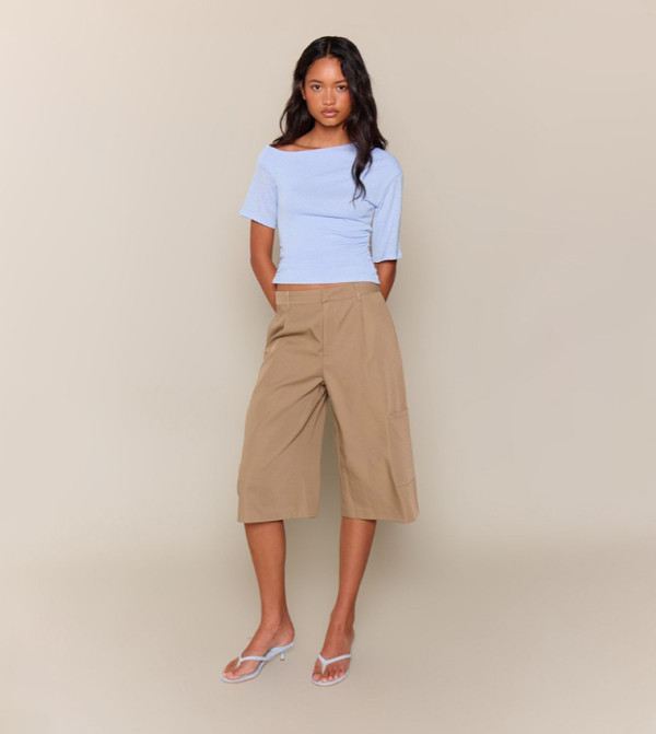 Tailored Woven Pocket Detail Casual Shorts