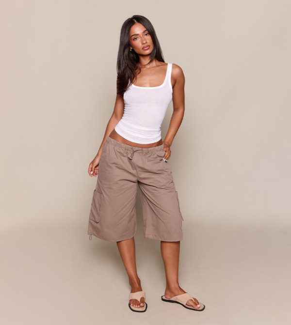 Petite Toggle Hem Cargo Shorts