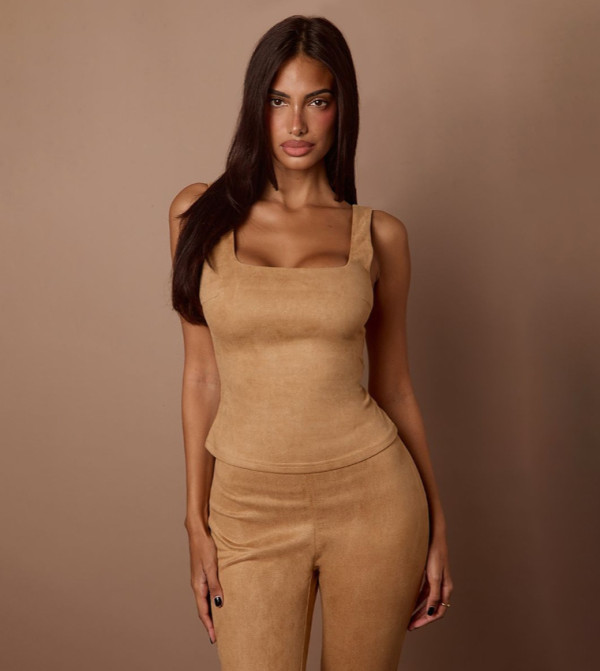 Soft Faux Suede Sleeveless Top