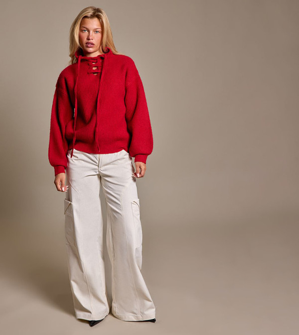 Heavy Woven Wide Leg Cargo Pants