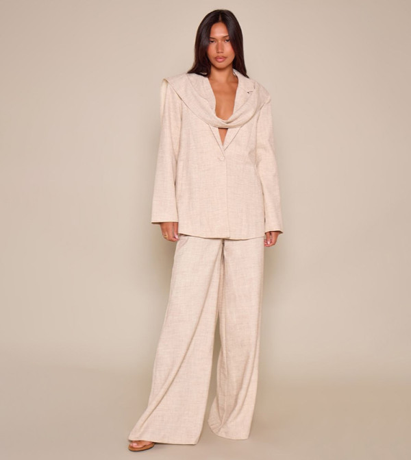 Woven Wide Leg Extreme Pleated Trousers