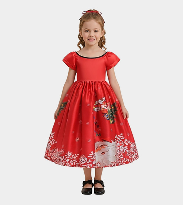Christmas Santa Theme Fit and Flare Dress