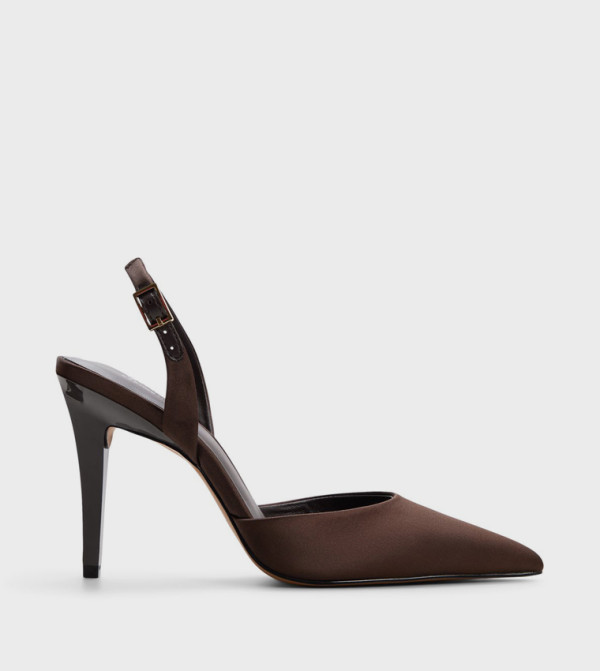 DEMUREE Pointed Toe Slingback Mule Pumps