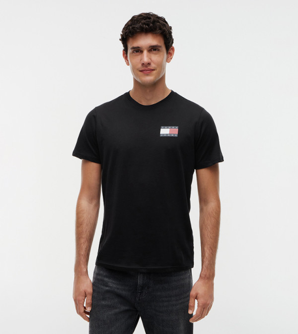 Flag Print Crew Neck T-Shirt