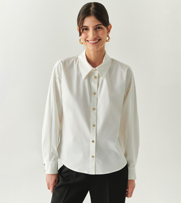Gold Buttoned Long Sleeves Shirt