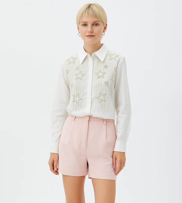 Star Stone Detail Cotton Shirt