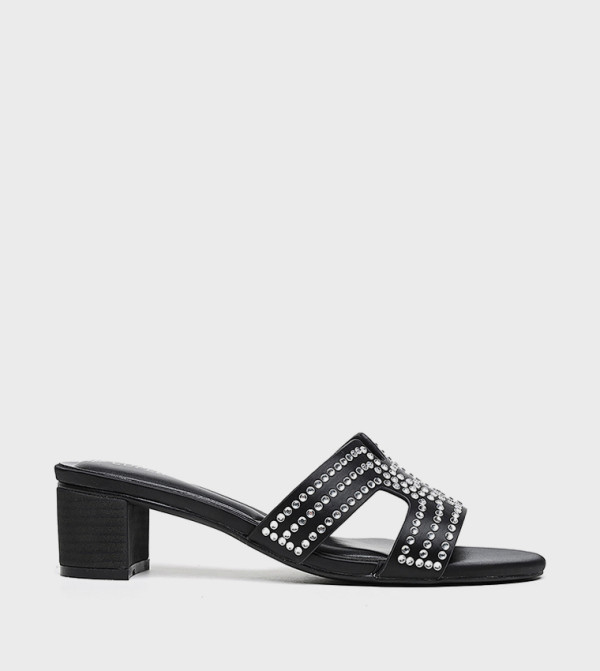 Embellished Cut-Out Heeled Sandals