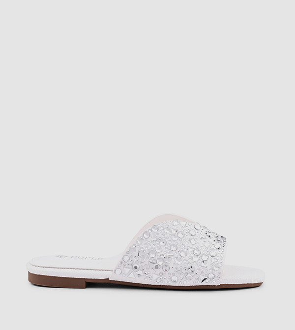 Embellished Open Toe Flat Sandals