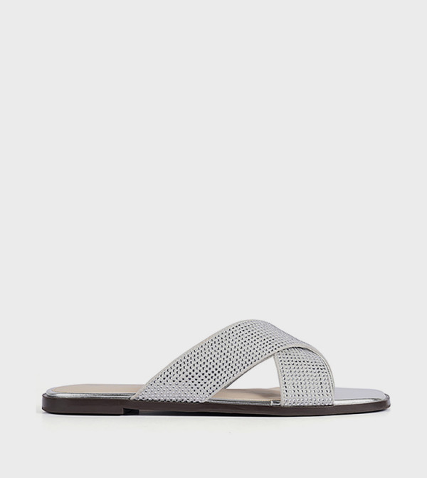 Studded Criss-Cross Flat Sandals