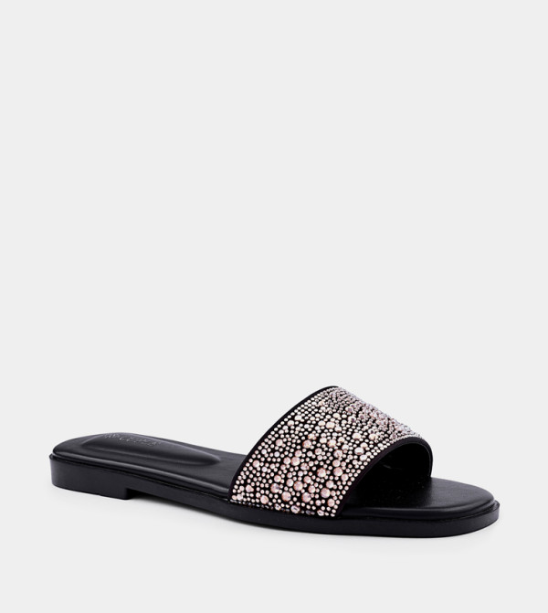 Embellished Open Toe Flat Sandals
