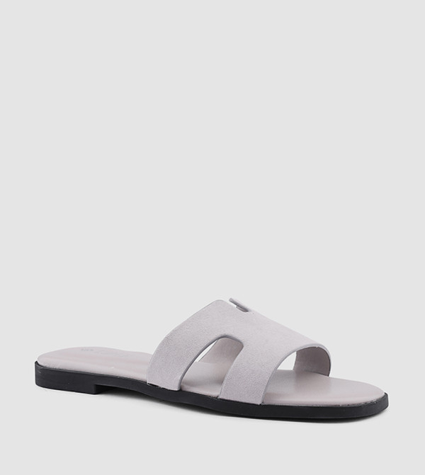 Solid Open Toe Flat Sandals