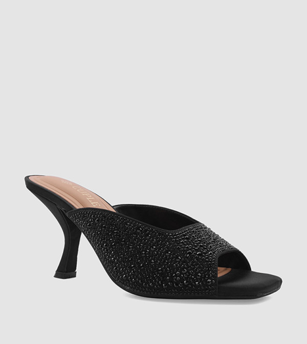 Embellished Open Toe Heel Sandals
