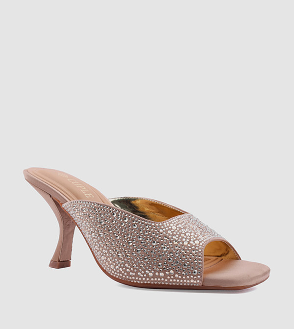 Embellished Open Toe Heel Sandals